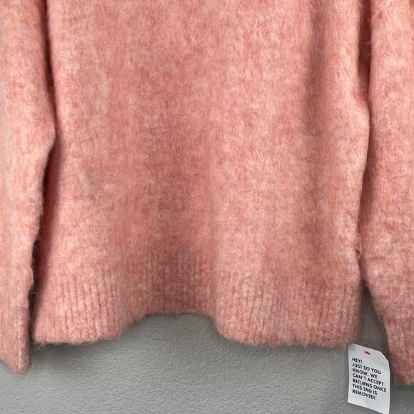 Topshop Pink Knitted Fuzzy Crewneck Pullover Sweater Oversized Small 4/6 NWT - Picture 5 of 13